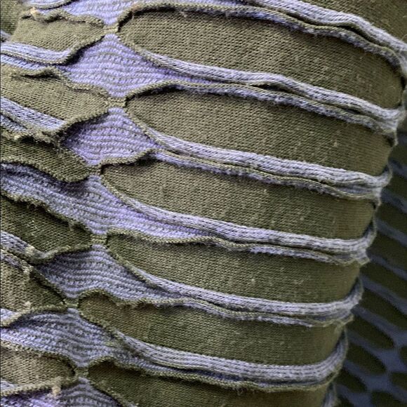 Navy Blue & Black Striped Long Cardigan with Shawl Collar - Picture 8 of 10